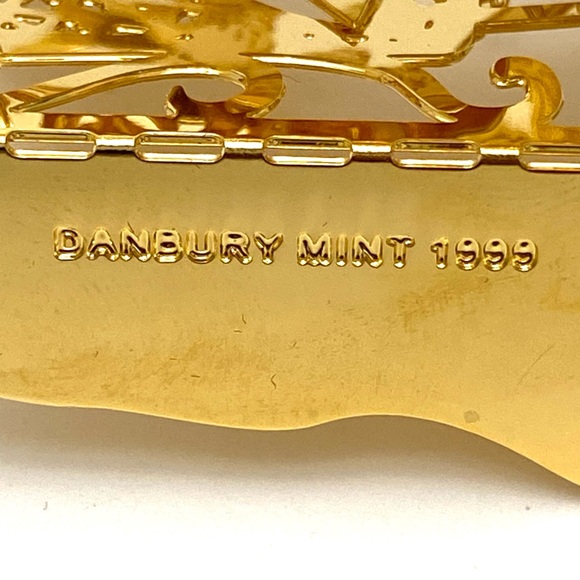 1999 Danbury Mint One-Horse Open Sleigh 23kt.Gold Plated...
